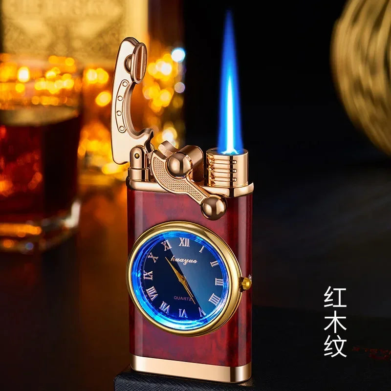 Creative Watch Windproof Gas Lighter with LED – Men’s Jet Flame Gadget