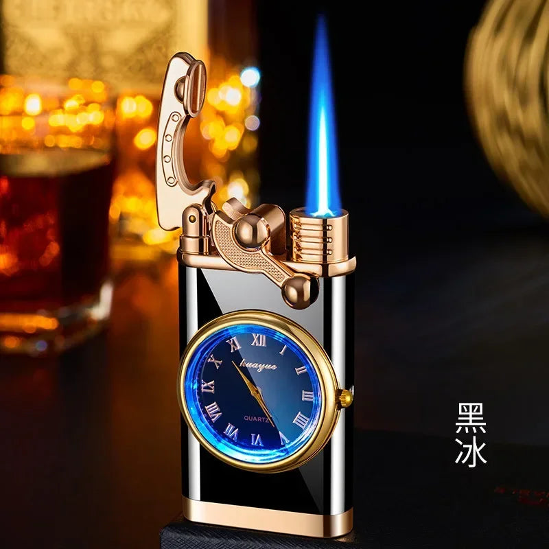 Creative Watch Windproof Gas Lighter with LED – Men’s Jet Flame Gadget