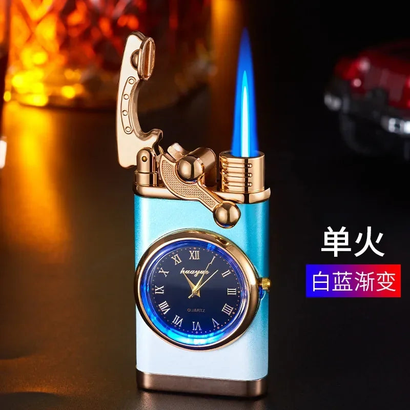 Creative Watch Windproof Gas Lighter with LED – Men’s Jet Flame Gadget