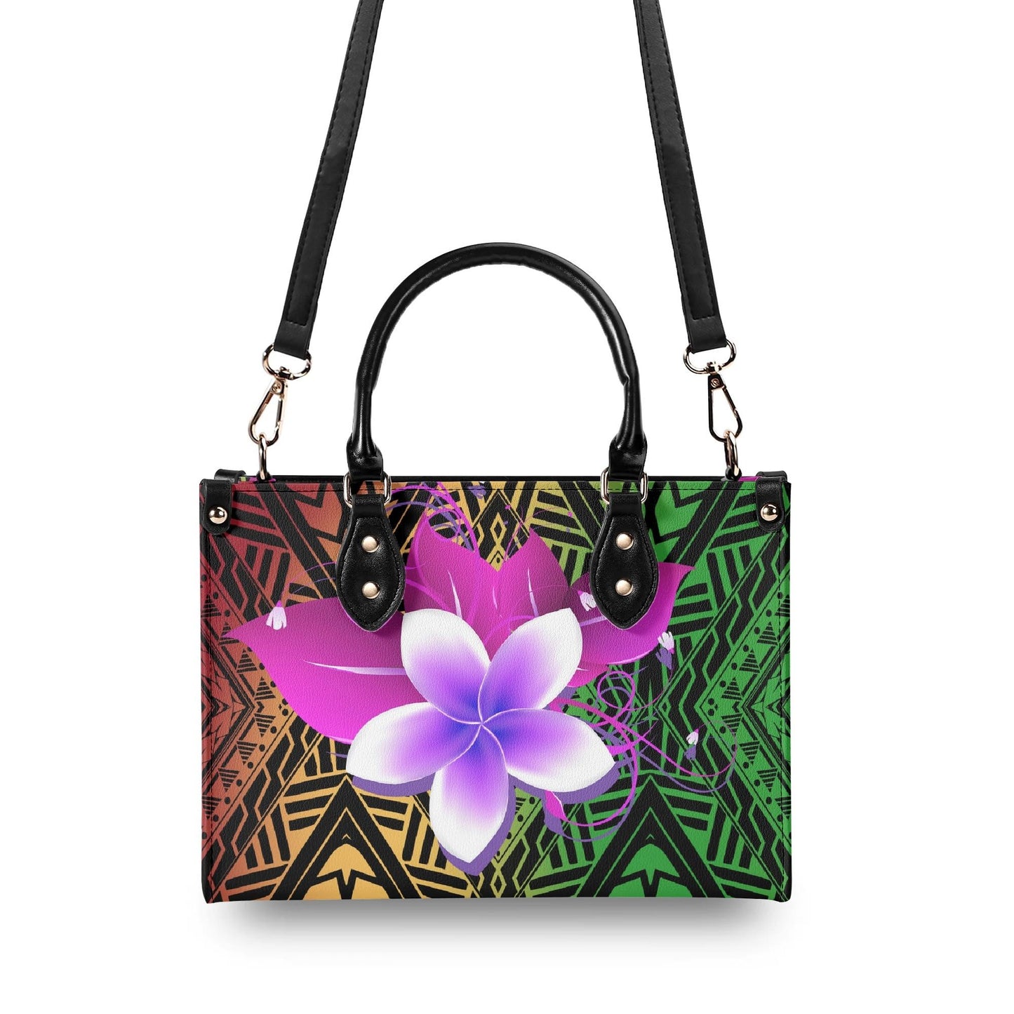 Hawaiian Floral PU Tote Bag – Large Capacity Shoulder & Crossbody