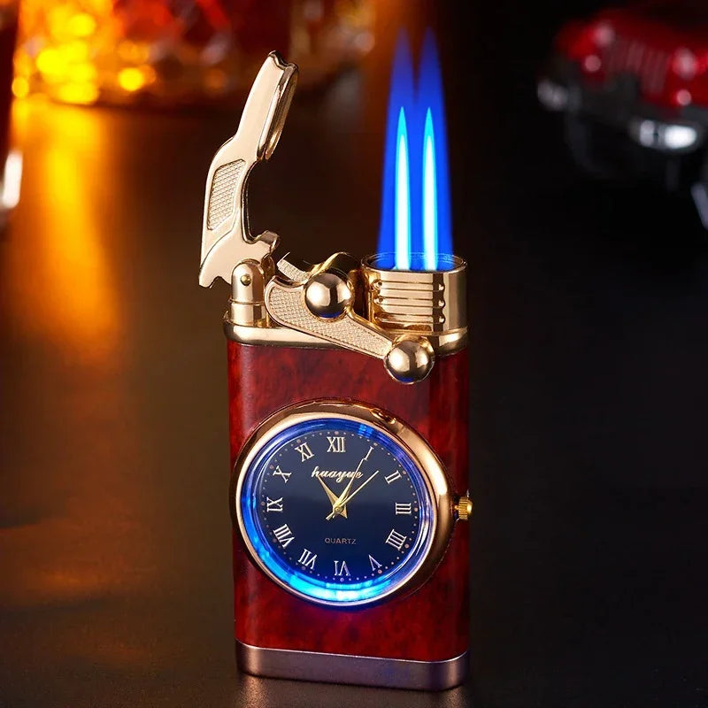 Creative Watch Windproof Gas Lighter with LED – Men’s Jet Flame Gadget