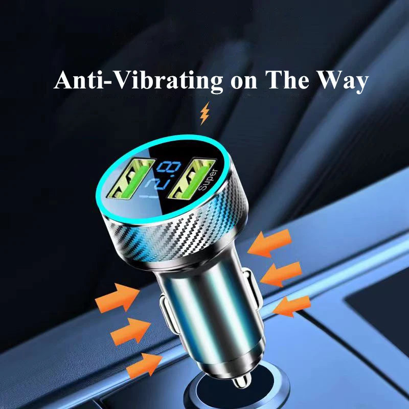 2-in-1 300W Super Fast USB Car Charger with LED Voltage Display