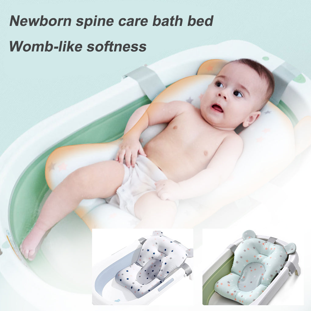 Baby Bath Seat Support Mat – Soft Breathable Newborn Shower Cushion Pad (Pink)
