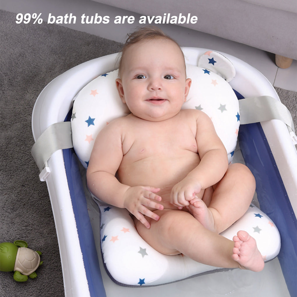 Baby Bath Seat Support Mat – Soft Breathable Newborn Shower Cushion Pad (Pink)