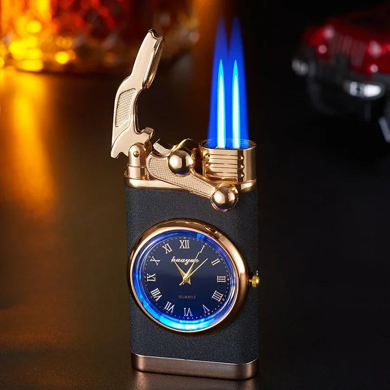 Creative Watch Windproof Gas Lighter with LED – Men’s Jet Flame Gadget