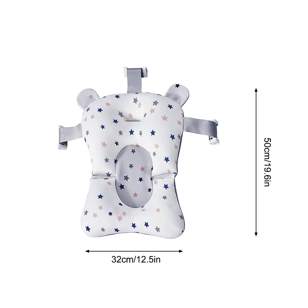 Baby Bath Seat Support Mat – Soft Breathable Newborn Shower Cushion Pad (Pink)