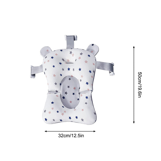 Baby Bath Seat Support Mat – Soft Breathable Newborn Shower Cushion Pad (Pink)