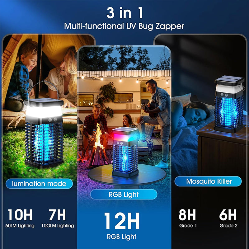 Solar Mosquito Killer Lamp – 360° Insect Control with SOS Flash & USB Charging