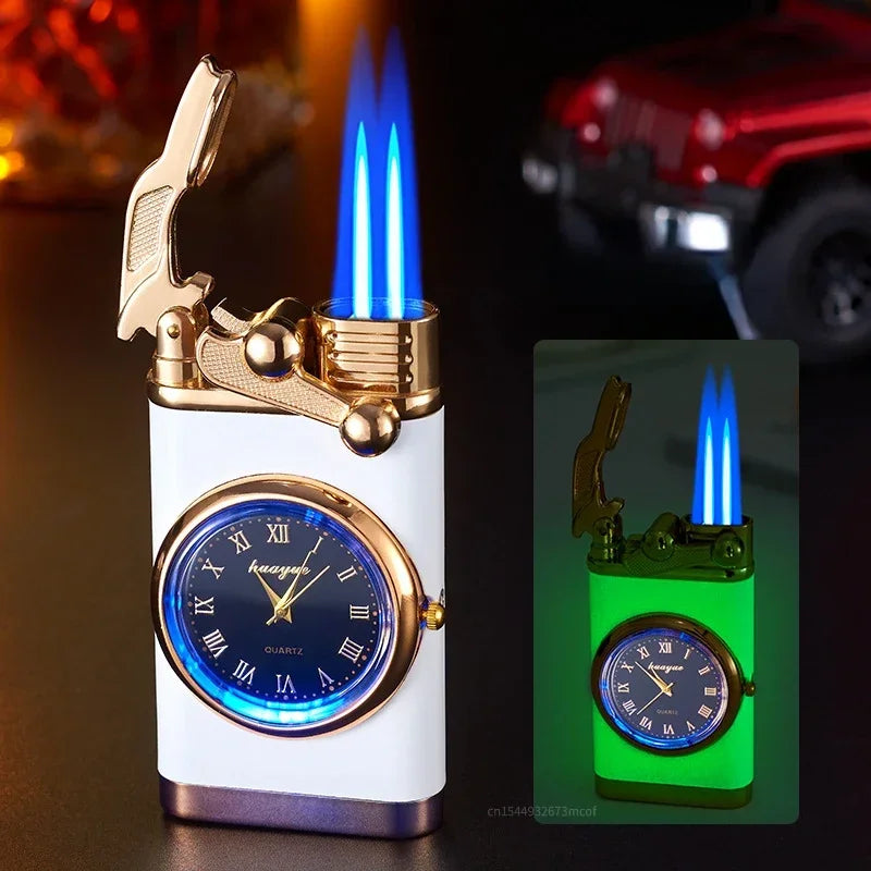 Creative Watch Windproof Gas Lighter with LED – Men’s Jet Flame Gadget