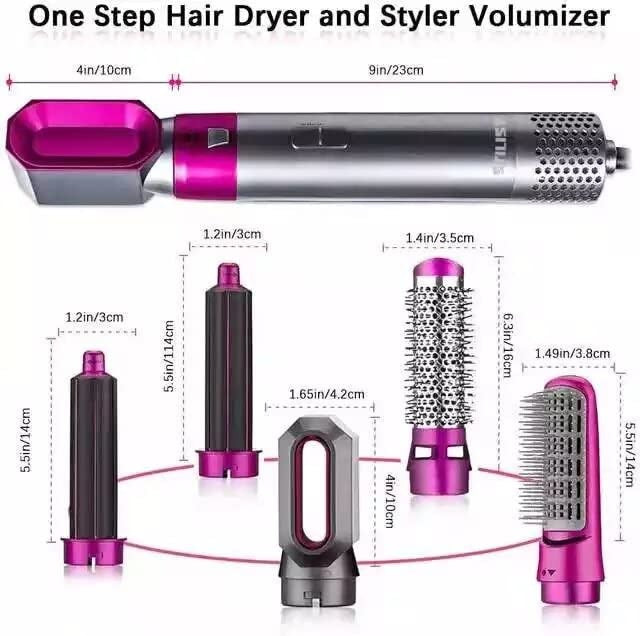5 in 1 Multi-Functional Hair Styler ā Professional Hot Air Brush, Curler, Straightener & Volumizer for Men & Women