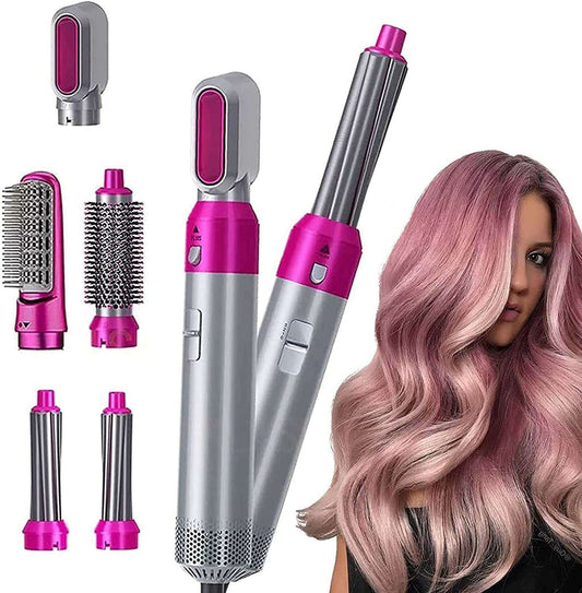 5 in 1 Multi-Functional Hair Styler – Professional Hot Air Brush, Curler, Straightener & Volumizer for Men & Women