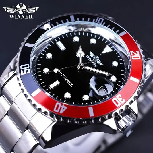 Men's Automatic Waterproof Stainless Steel Watch