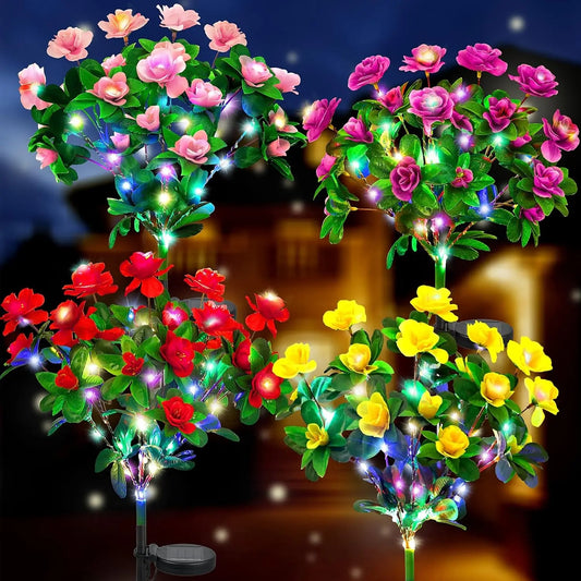 LED Solar Flower Garden Light – Azalea, Orchid & Rose Decorative Lamp