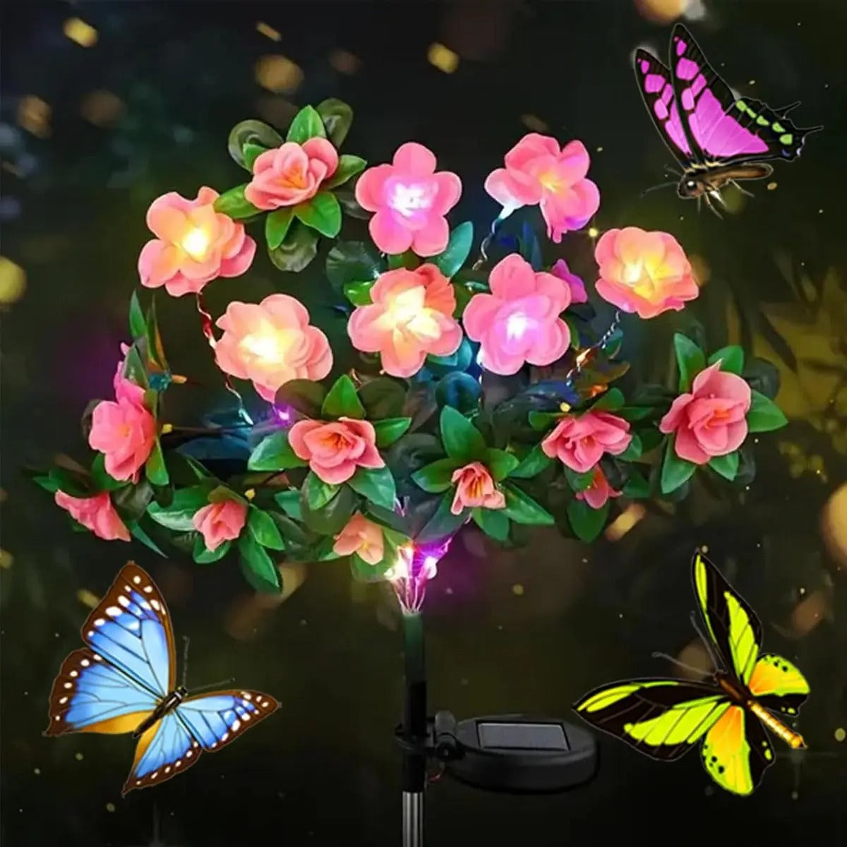 LED Solar Flower Garden Light – Azalea, Orchid & Rose Decorative Lamp