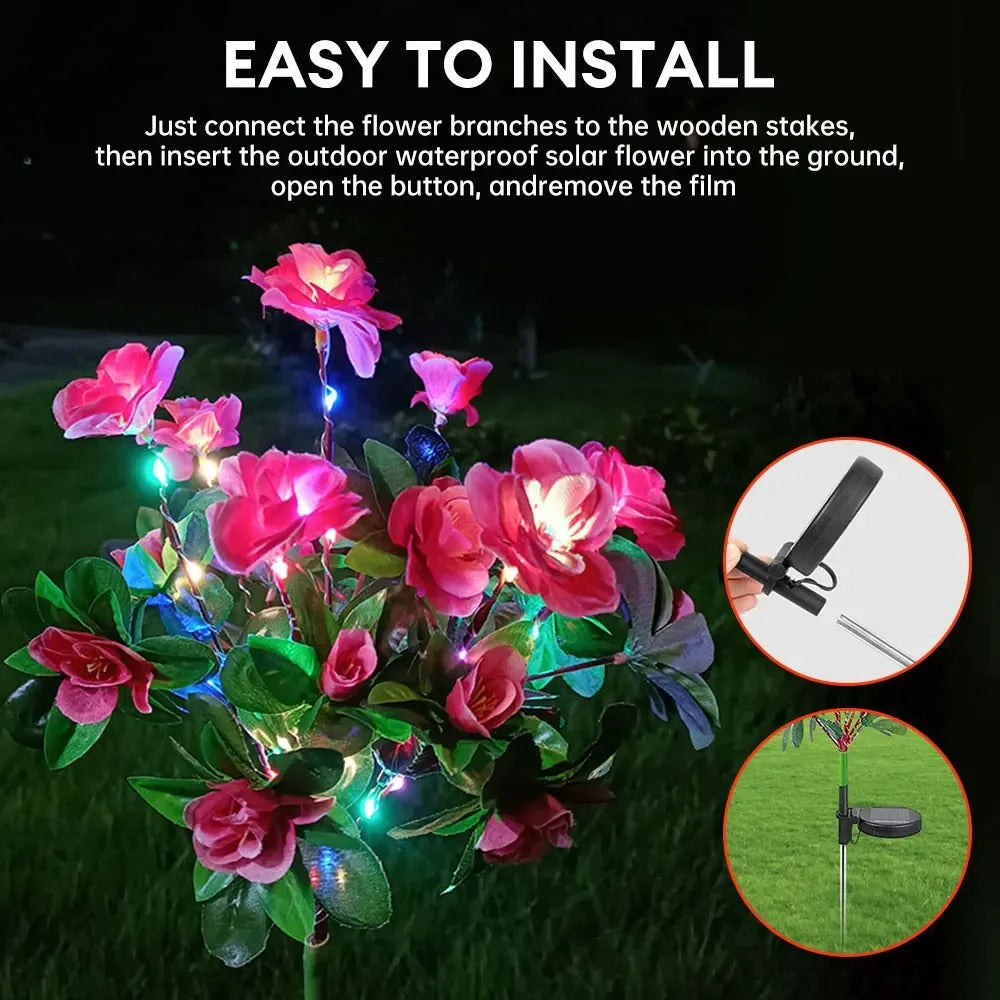 LED Solar Flower Garden Light – Azalea, Orchid & Rose Decorative Lamp