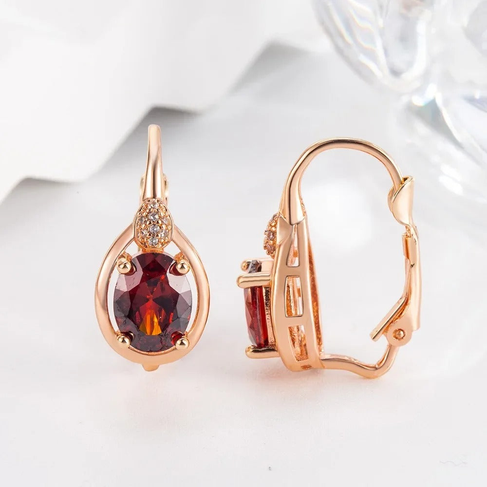 Exquisite 925 Sterling Silver Ruby Necklace Earrings Ring Set for Women Engagement Party Jewelry