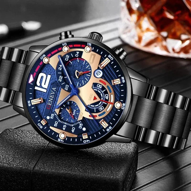 Men's Creative Six-Pin Watch Alloy Stainless Steel Watches for Men