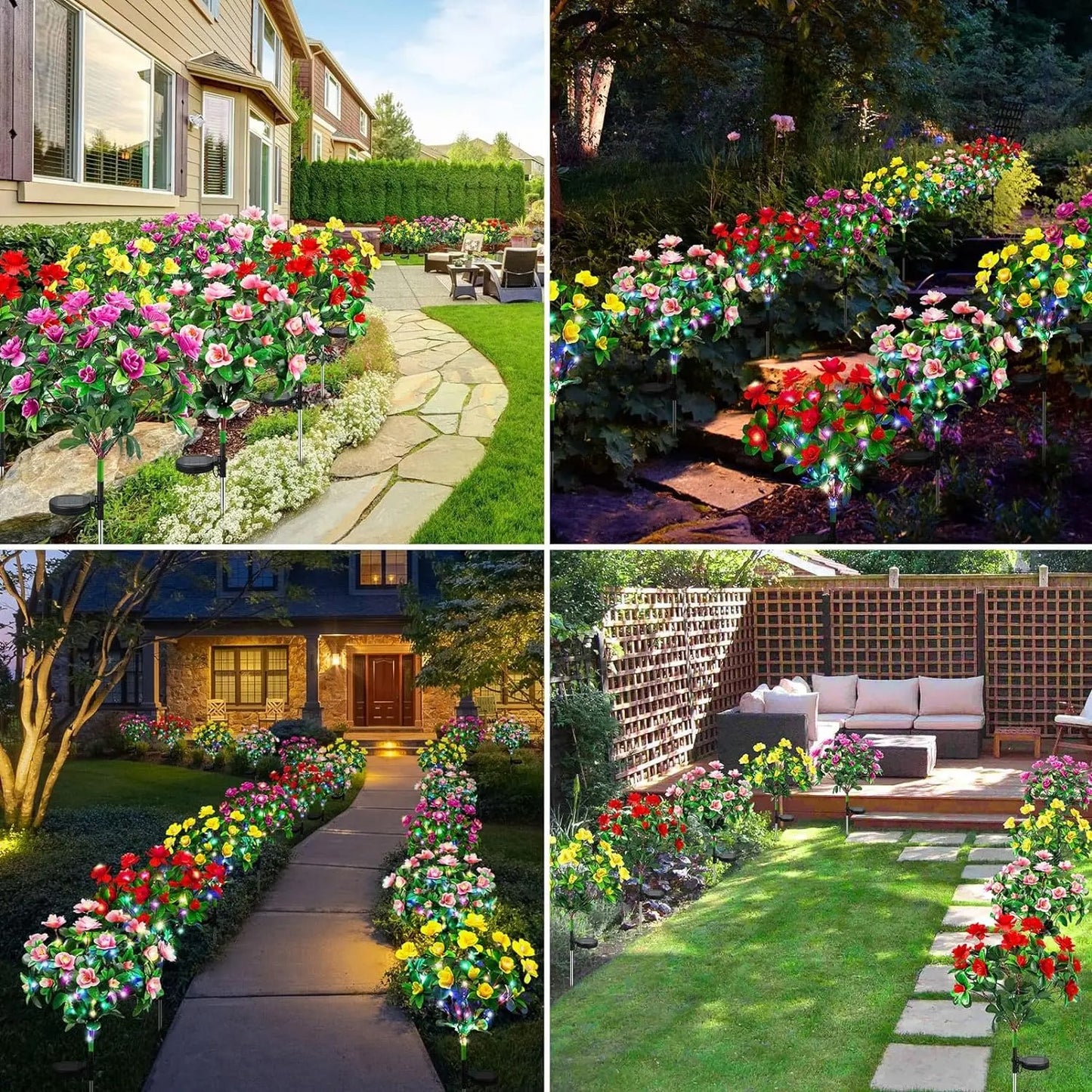 LED Solar Flower Garden Light – Azalea, Orchid & Rose Decorative Lamp
