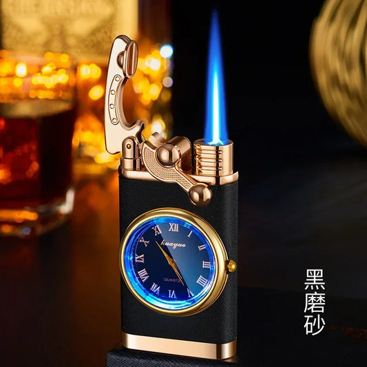 Creative Watch Windproof Gas Lighter with LED – Men’s Jet Flame Gadget