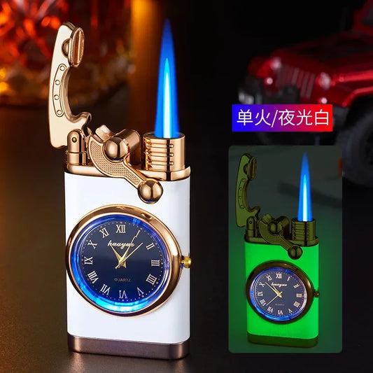 Creative Watch Windproof Gas Lighter with LED – Men’s Jet Flame Gadget