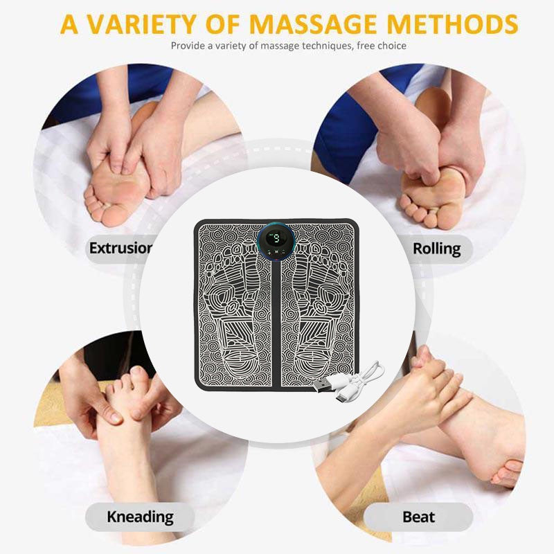 EMS Foot Massager Mat - Smart TENS Acupuncture Pad for Blood Circulation & Pain Relief