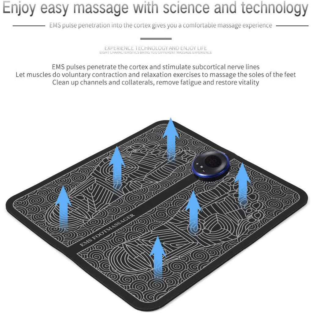 EMS Foot Massager Mat - Smart TENS Acupuncture Pad for Blood Circulation & Pain Relief