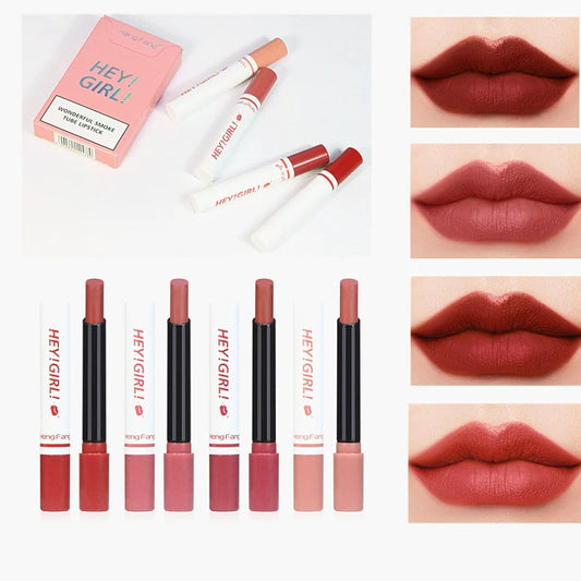 💄 4-in-1 Trendy Cigarette Lipstick Set | Long-Lasting Matte & Gloss Combo