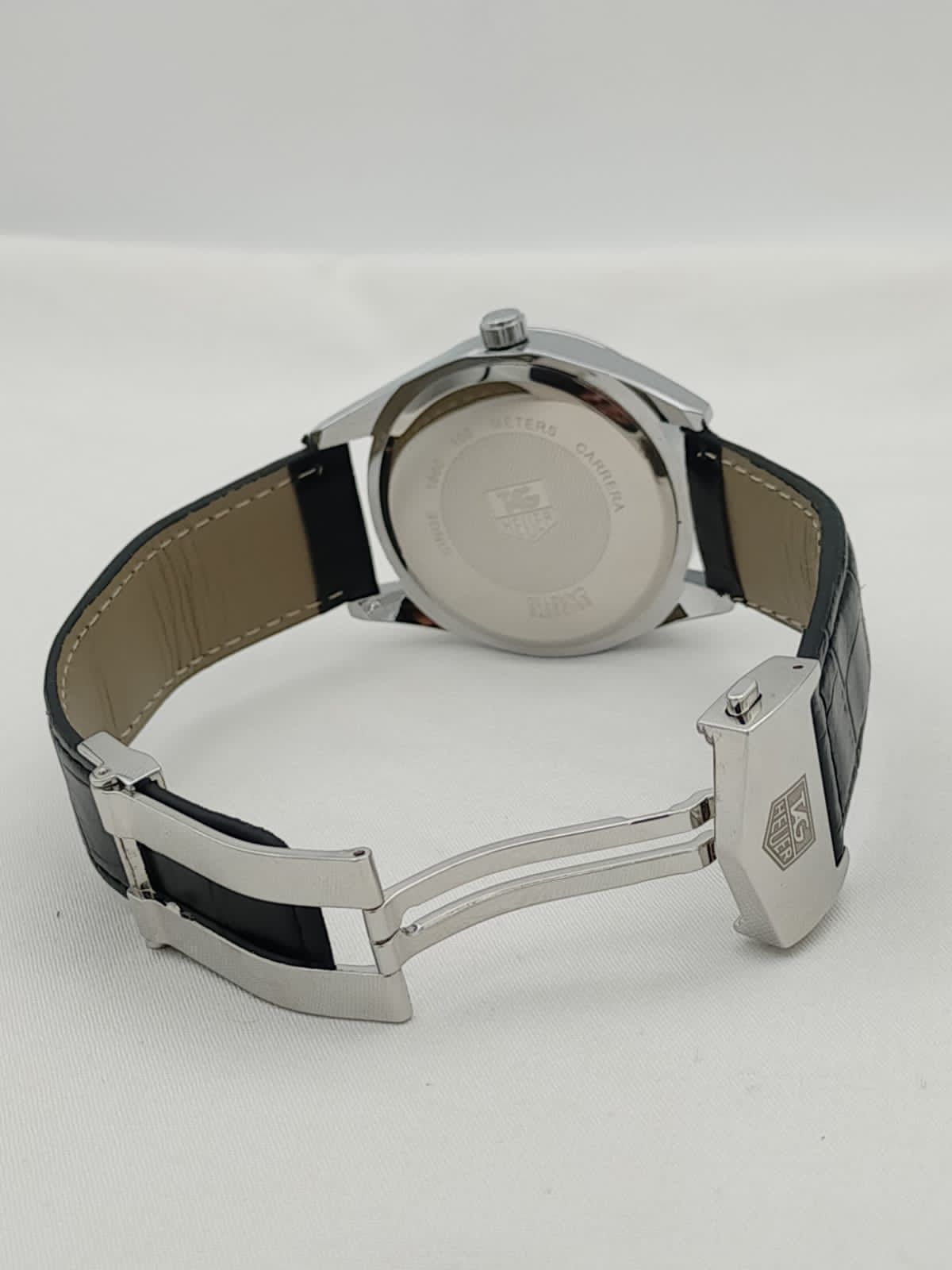 Carrera Calibre 5 Style Men’s Watch – Analog Leather Strap Wrist Watch (Black, Without Box)