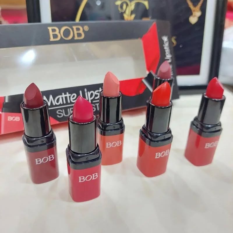 Pack of 6 Bob Super Stay Matte Lipstick Set | Best Quality Matte Lipsticks for Women (random shades)