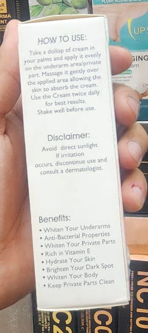 Organa Touch Fresh & Natural Underarm Whitening Cream Private Glow ( Advanced Brightening )