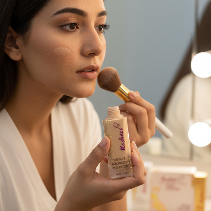 Kashee’s Complete Makeup Set – Foundation, BB HD Powder & Matte Lipstick for Smooth, Long-Lasting Look