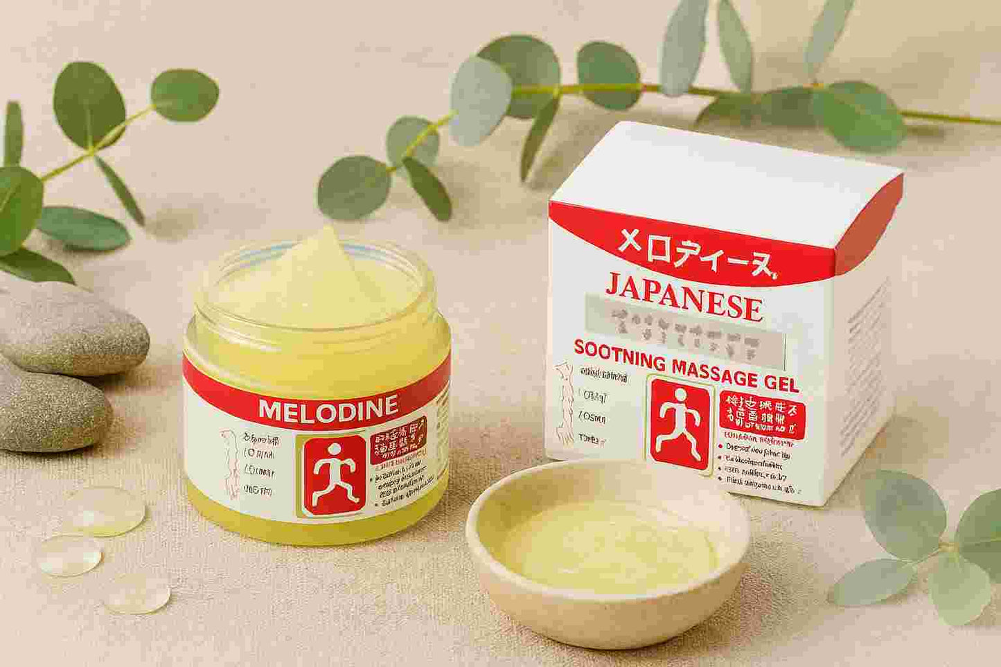 MELODINE™ Japanese Soothing Massage Gel – Fast Pain Relief for Shoulder, Neck, Back & Knees | Herbal Cooling Formula