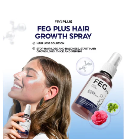 FEG PLUS Hair & Beard Regrowth Spray – Anti Hair Loss Formula with Minoxidil