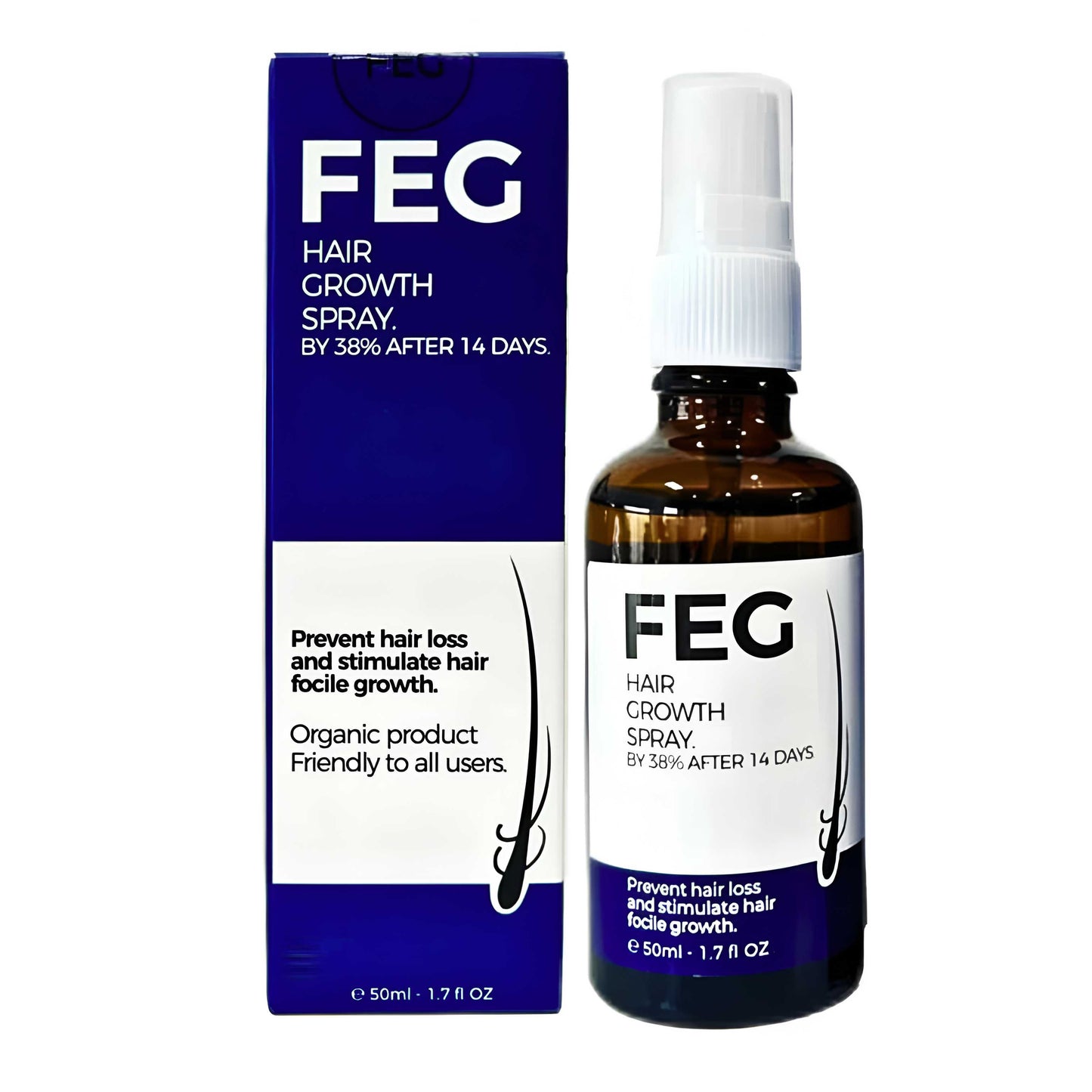 FEG PLUS Hair & Beard Regrowth Spray – Anti Hair Loss Formula with Minoxidil