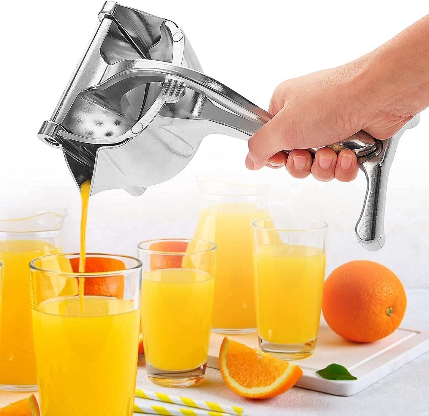 Stainless Steel Lemon & Orange Juicer – Manual Handheld Citrus Squeezer for Fresh Juice Anytime
