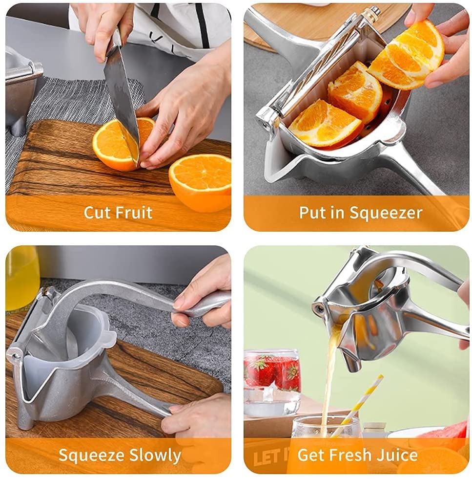 Stainless Steel Lemon & Orange Juicer – Manual Handheld Citrus Squeezer for Fresh Juice Anytime