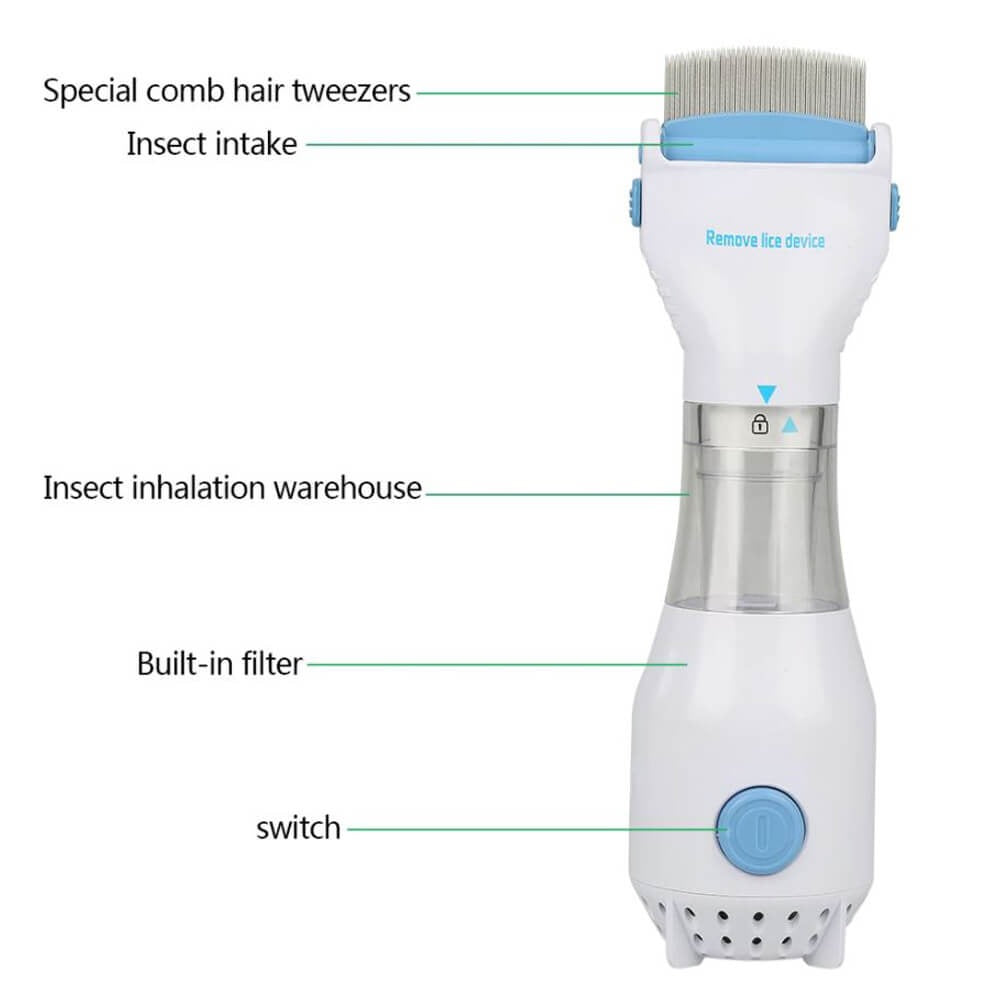 Electric V-Comb Head Lice Removal Machine – Safe, Easy & Hygienic Lice Treatment with Built-in Filter