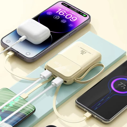 20000mAh Mini Power Bank – PD 20W Fast Charging with LED Lamp