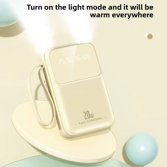 20000mAh Mini Power Bank – PD 20W Fast Charging with LED Lamp