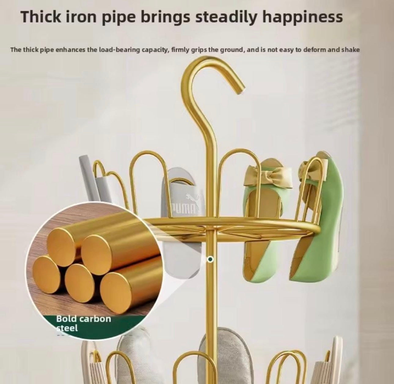 Multi-Tier Shoe Rack with Slipper Hanger – Space Saving Floor Organizer Stand