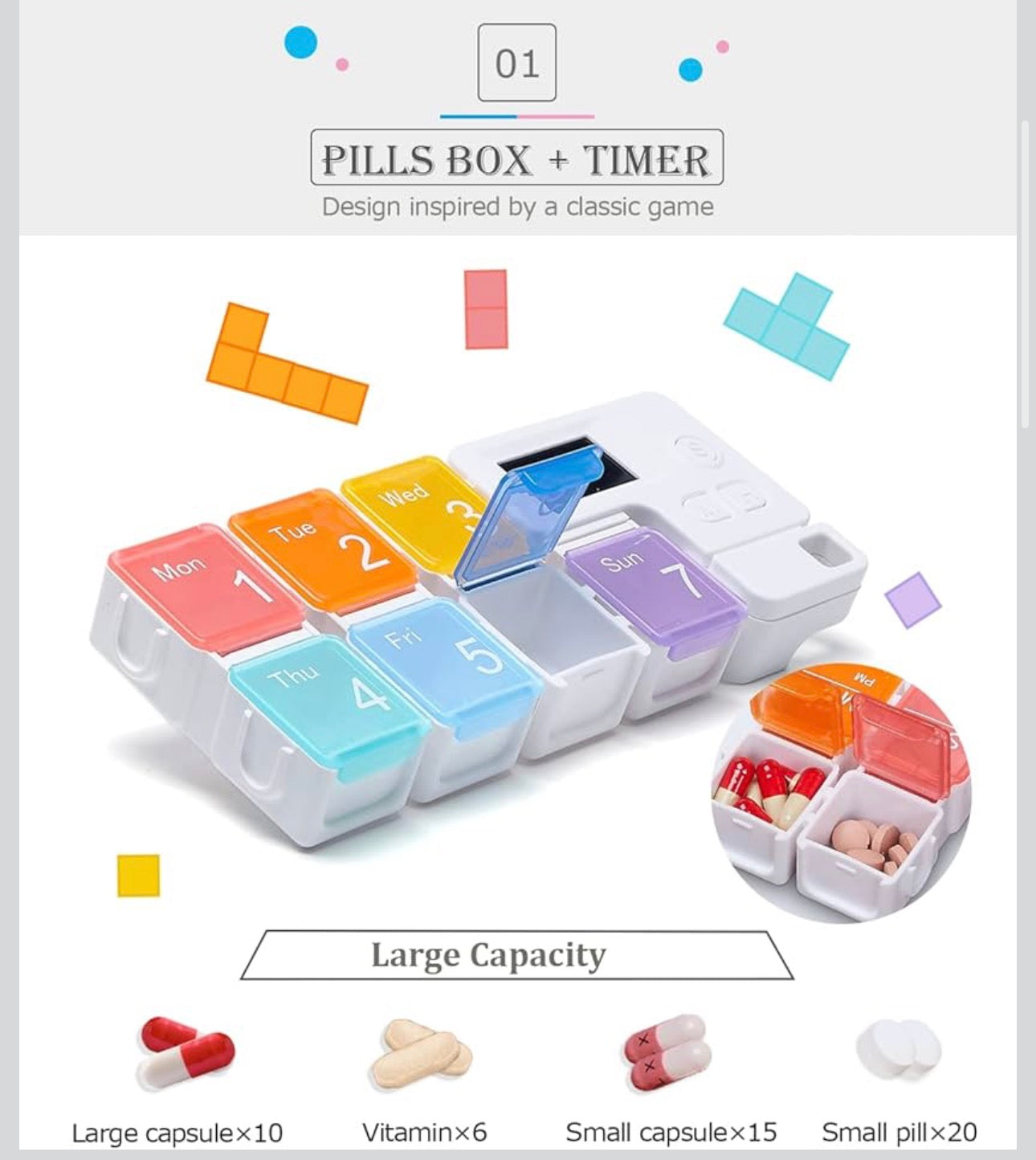 7-Day Smart Pill Organizer with Digital Timer & Reminder | Weekly Medicine Storage Box