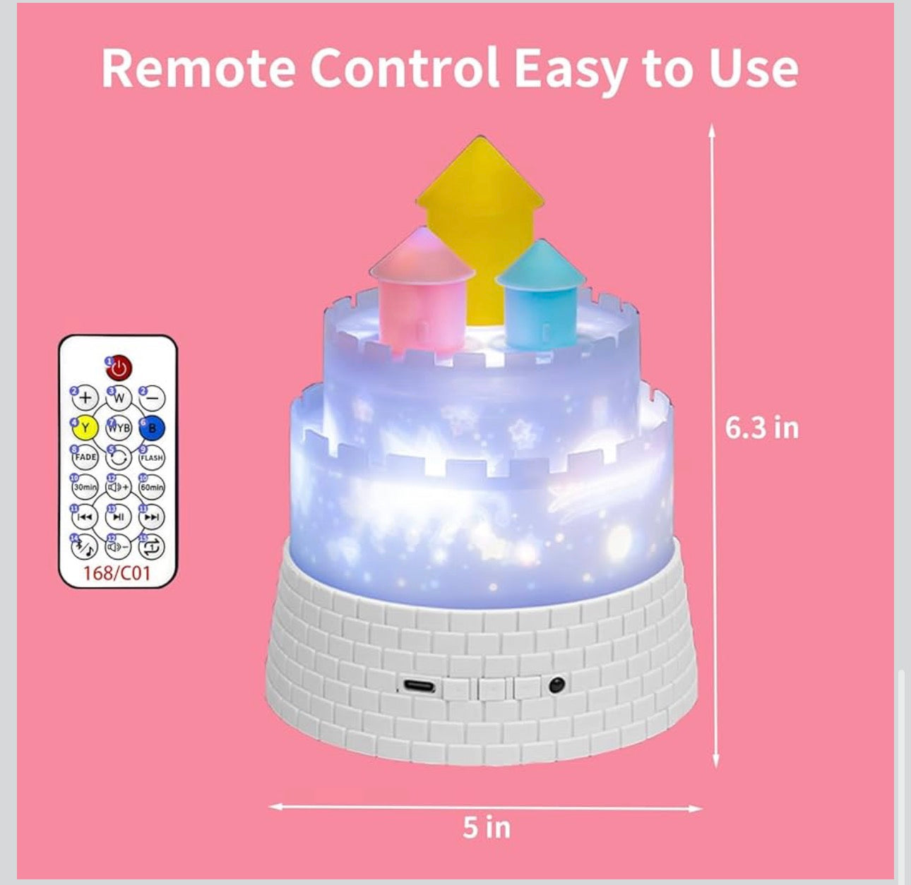 Luxury Kids Dream Castle Star Projector Night Lamp – Bluetooth Bedtime Light