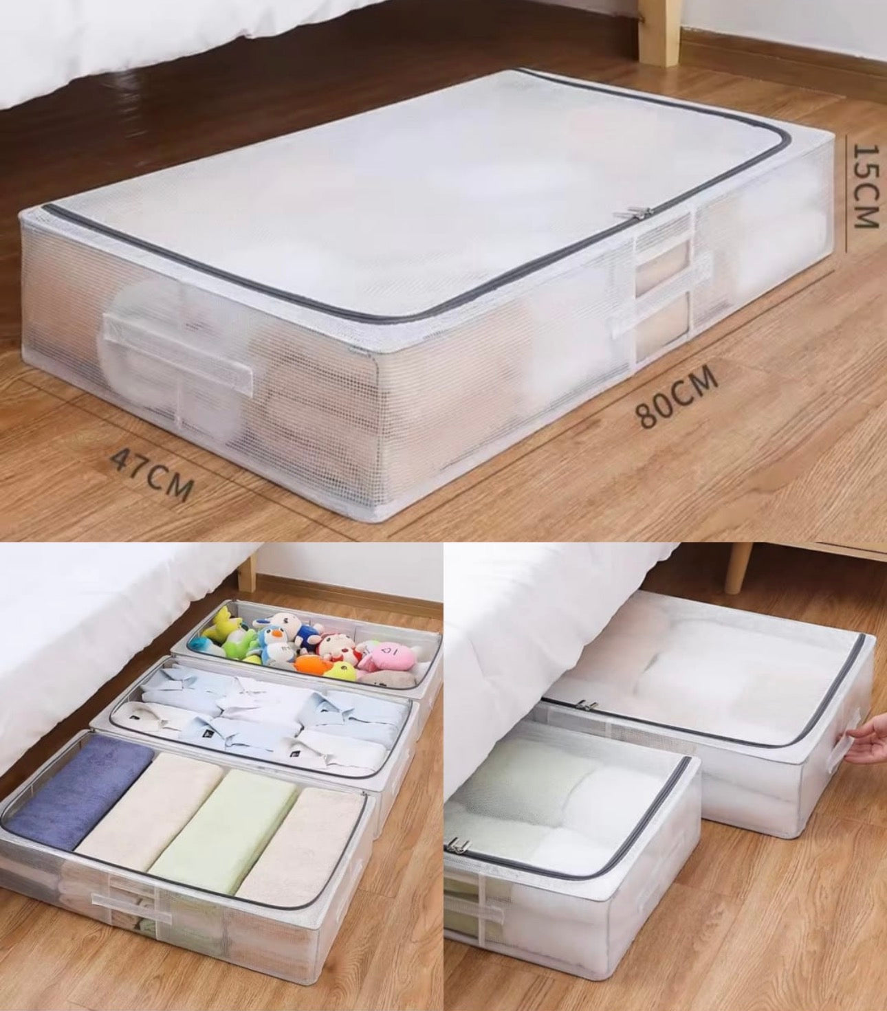 Luxury Under-Bed Storage Organizer Box — Foldable Dustproof Clothes & Blanket Storage