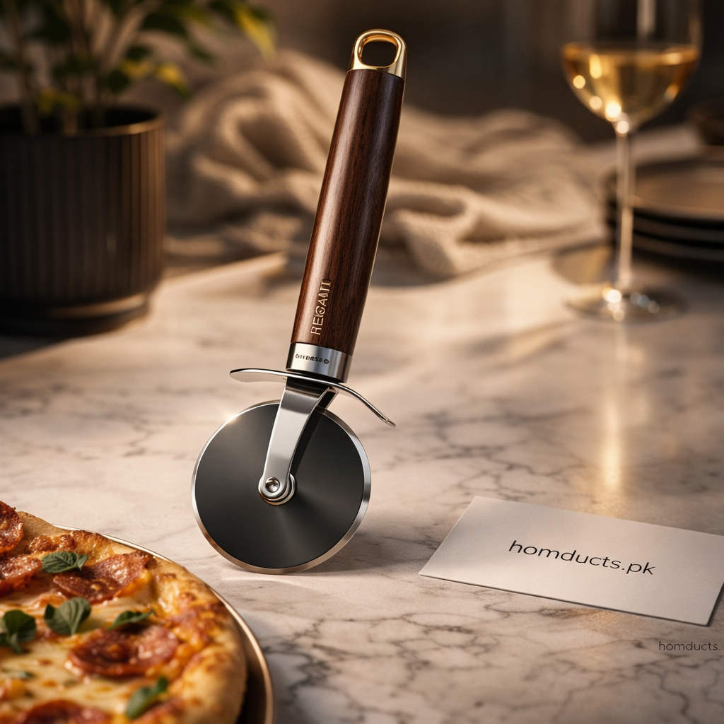 Elegant Premium Pizza Cutter Wheel – Heavy-Duty Stainless Steel Pizza Slicer for Effortless Kitchen Cutting