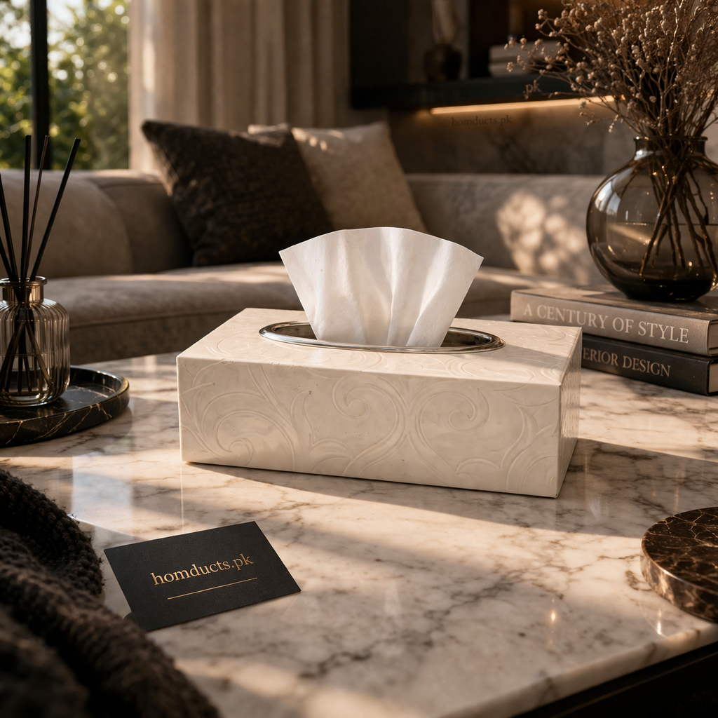 Luxury Tissue Box Holder – Premium Tabletop Napkin Organizer (1 Pc)