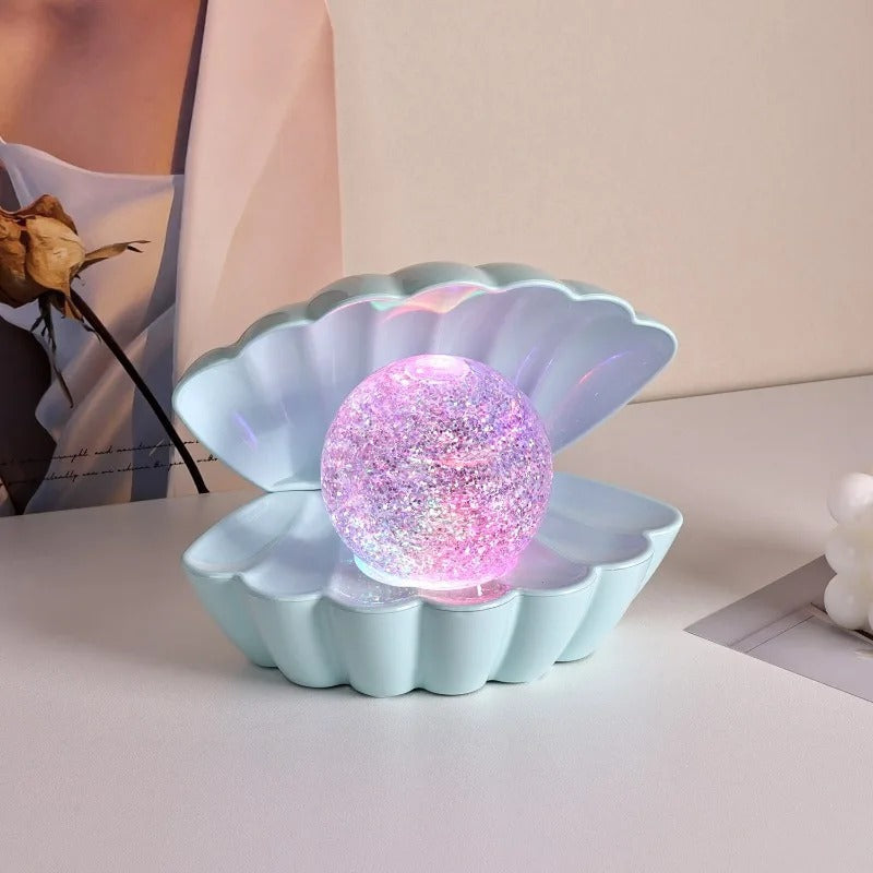 Luxury Pearl Glow Shell Lamp – Aesthetic LED Decorative Night Light for Bedroom & Vanity