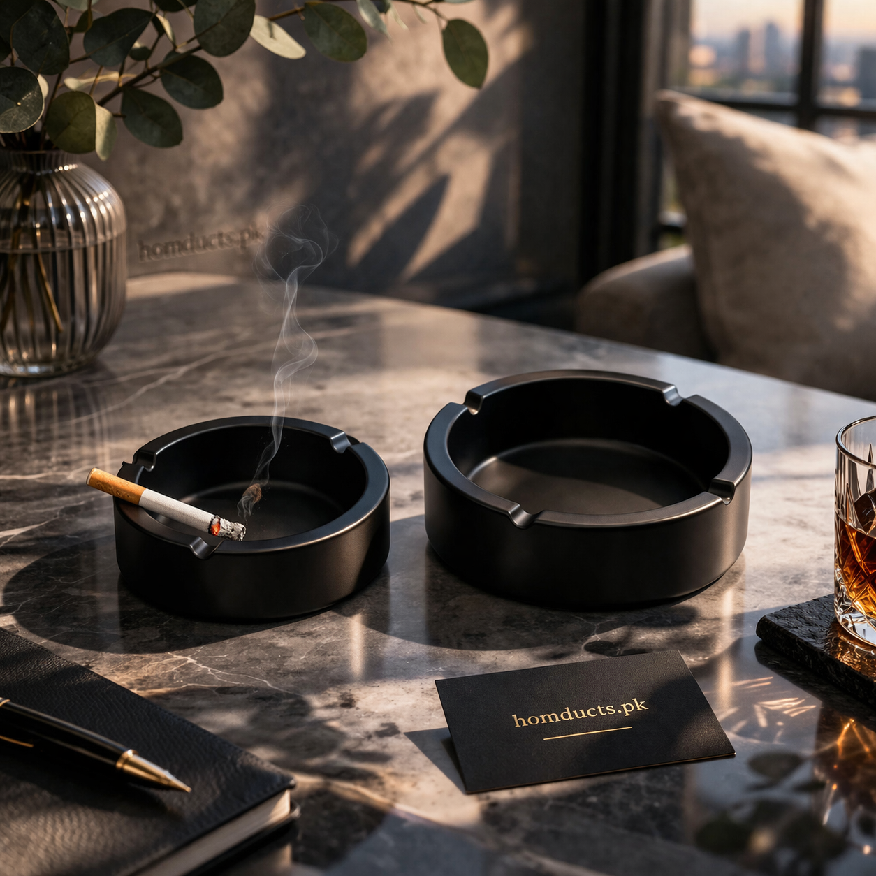 Luxury Minimalist Table Ashtray – Elegant Smoking Tray (Small & Large Sizes)