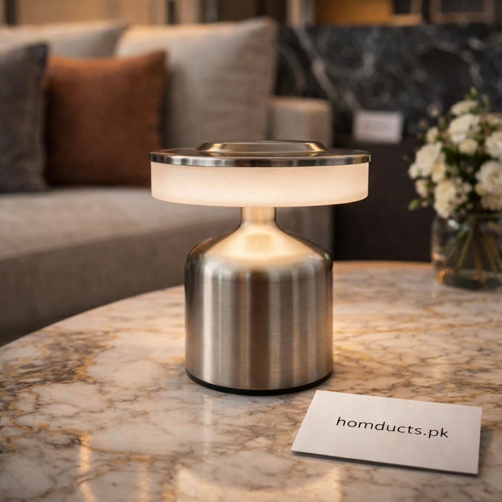 Luxury Rechargeable LED Table Lamp – Modern Cordless Ambient Night Light for Bedroom, Living Room & Dining by Homducts.pk