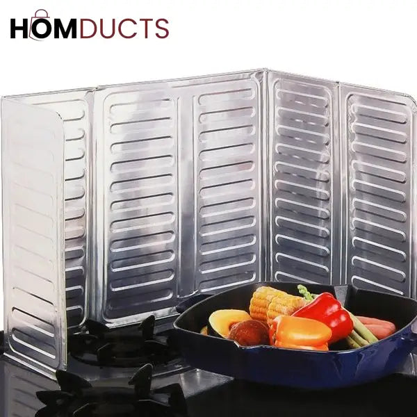 Foldable Aluminum Stove Splatter Guard – Oil Splash Shield for Cooking, Frying & Kitchen Heat Insulation