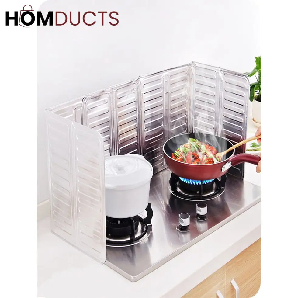 Foldable Aluminum Stove Splatter Guard – Oil Splash Shield for Cooking, Frying & Kitchen Heat Insulation